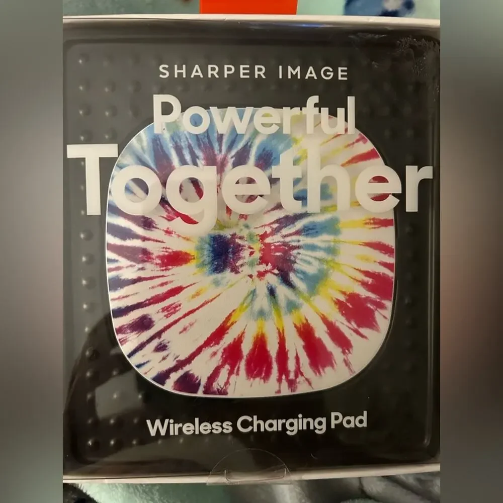 New in box- Sharper Image wireless charging pad Tie Dye